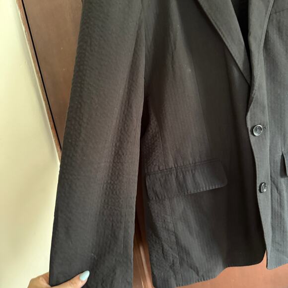 J.CREW | Black Ludlow Slim-fit unstructured suit jacket seersucker Blazer | 38R - Picture 4 of 9